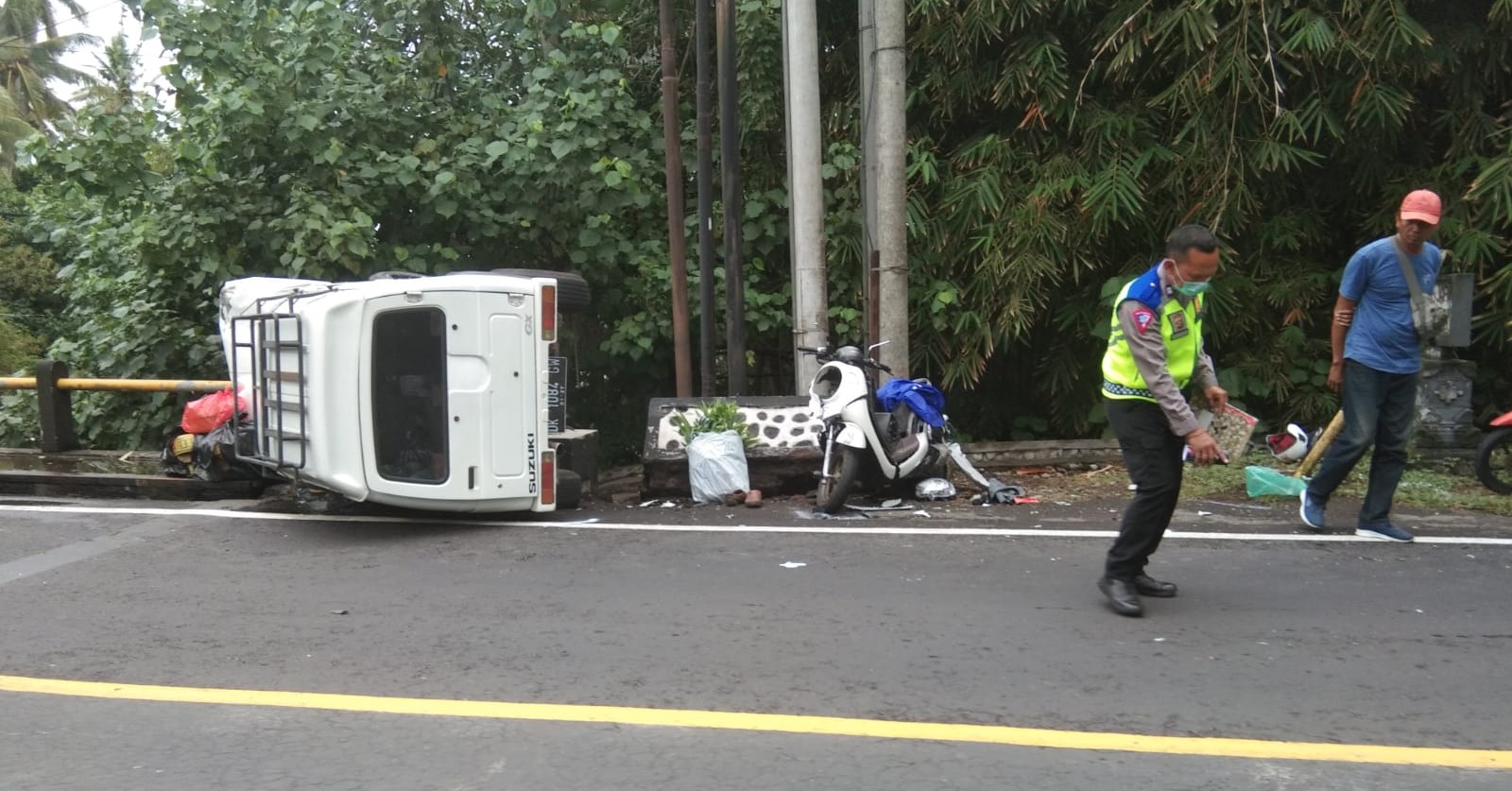 Kecelakaan Suzuki Katana vs Honda Scoopy di Desa Bonian, Kecamatan Selemadeg, Kabupaten Tabanan, Bali Senin, 24 Juni 2024.
