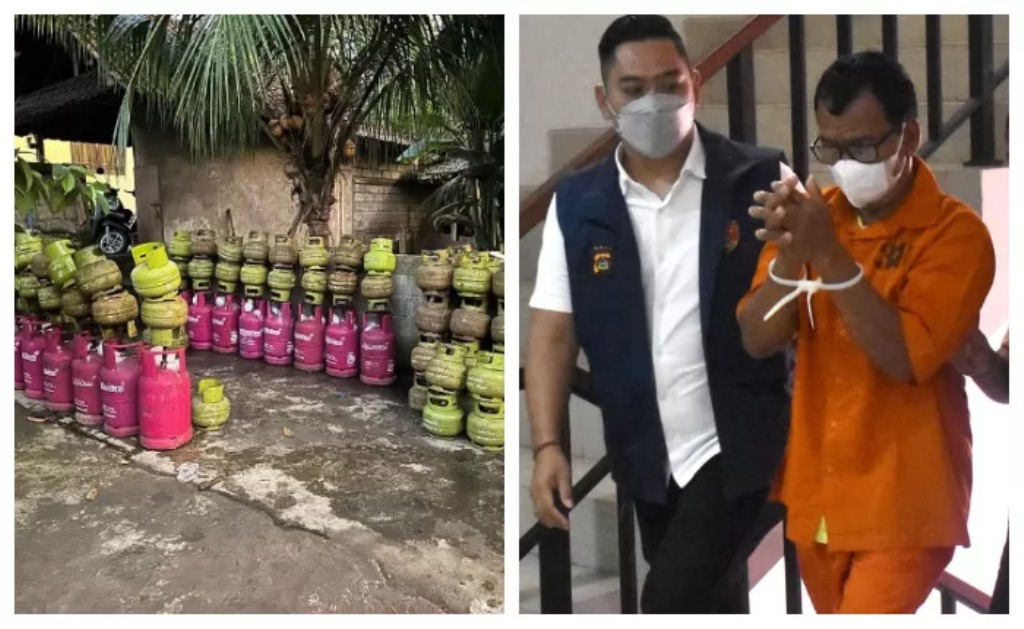 DITANGGUHKAN: Penahan tersangka oplos gas LPG I Wayan Rawan di Abiansemal ditangguhkan Polda Bali, padahal cukup bukti dan tertangkap basah.