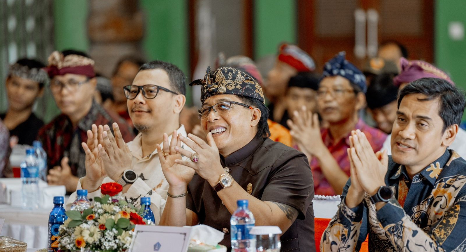 Bupati Badung I Nyoman Giri Prasta saat menghadiri acara Monitoring Implementasi Indikator Desa Antikorupsi di Desa Kutuh, Kecamatan Kuta Selatan, Kamis (4/7/2024).