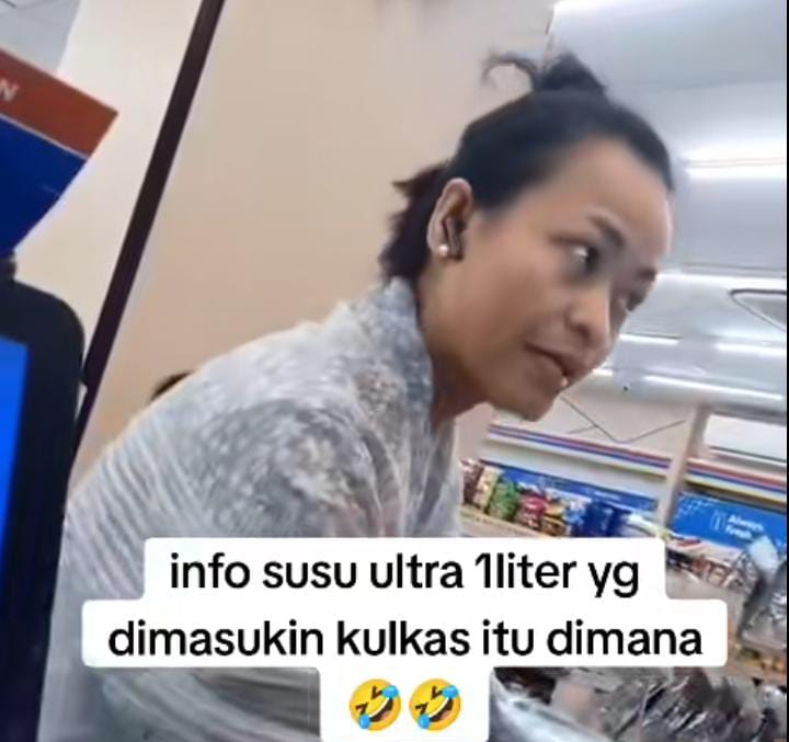 Seorang ibu marah ke kasir lantaran susu 1 liter yang dibeli tidak dingin