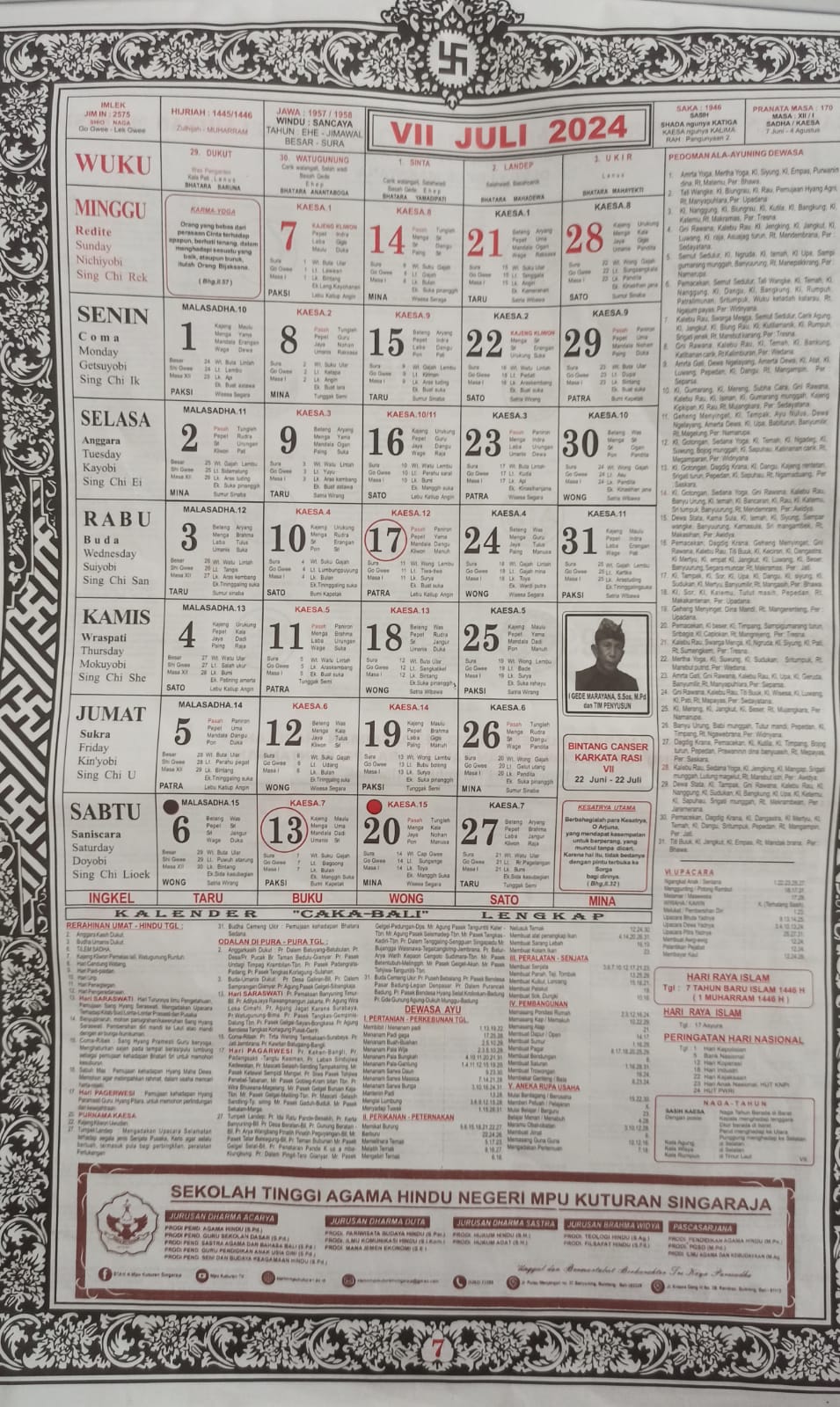 Kalender Bali Gede Marayana