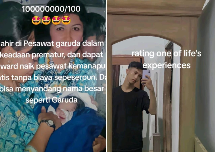 Seorang pemuda membagikan pengalaman hidup lahir di atas pesawat Garuda