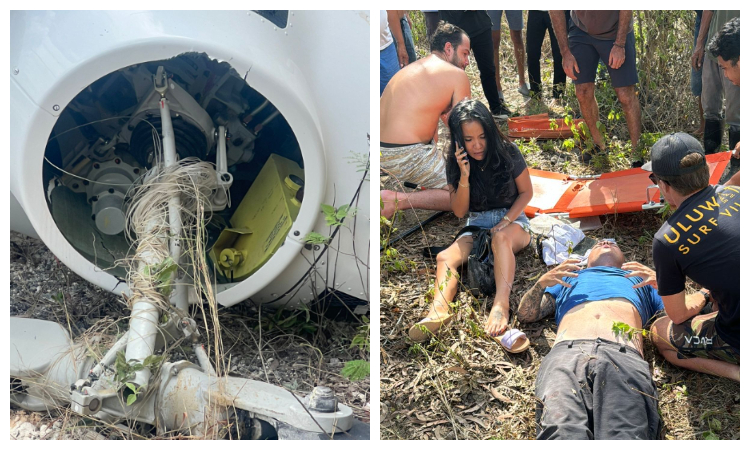 Helikopter yang jatuh di Pecatu diduga terlilit tali layangan.