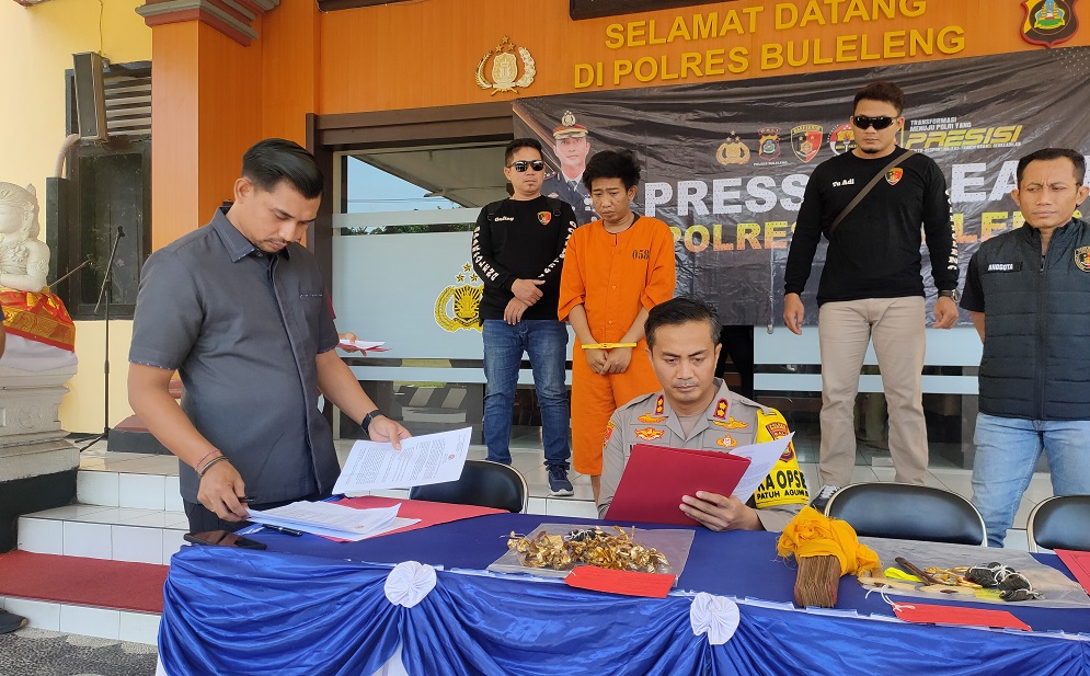 Tersangka pencuri pratima yang ditangkap Polres Buleleng