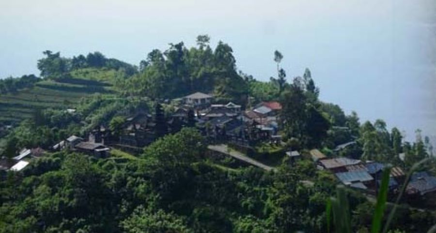 Desa Sukawana, Kecamatan Kintamani tampak dari kejauhan.