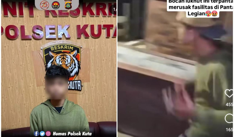 SH Remaja yang rusak fasilitas umum di Pantai Legian diamankan Polsek Kuta
