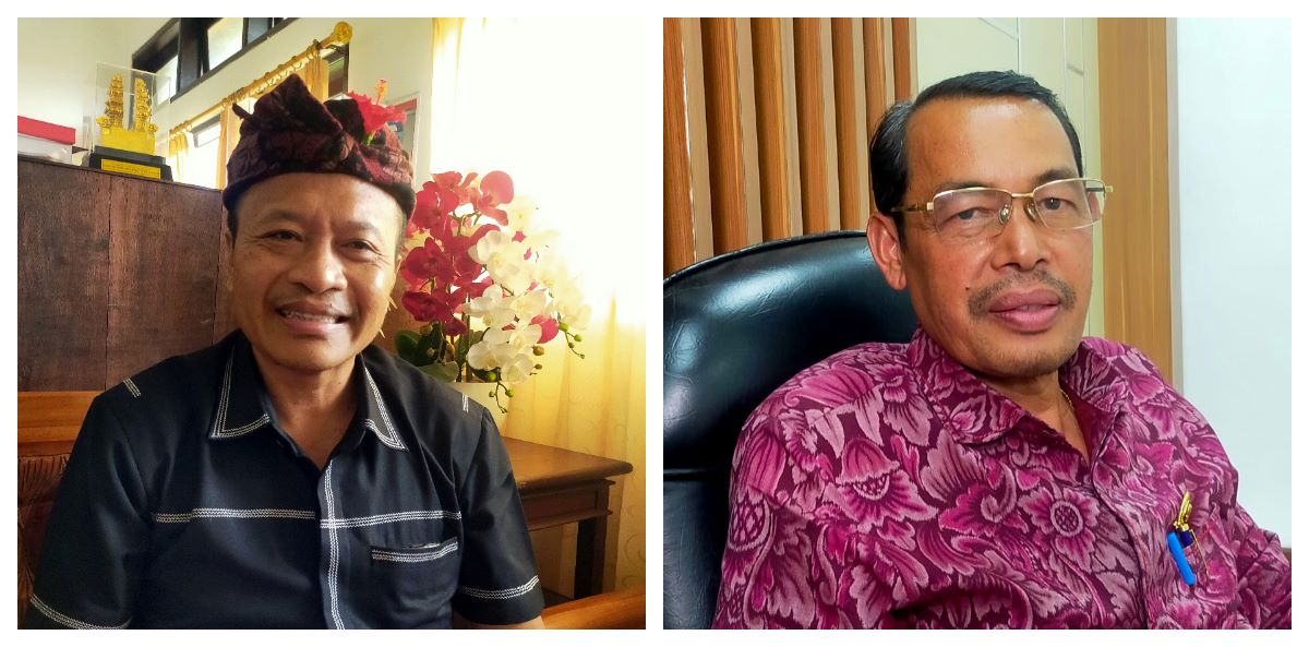 I Ketut Suasatika (kiri) dan I Nyoman Budiada ditunjuk menjadi pimpinan DPRD Bangli sementara.
