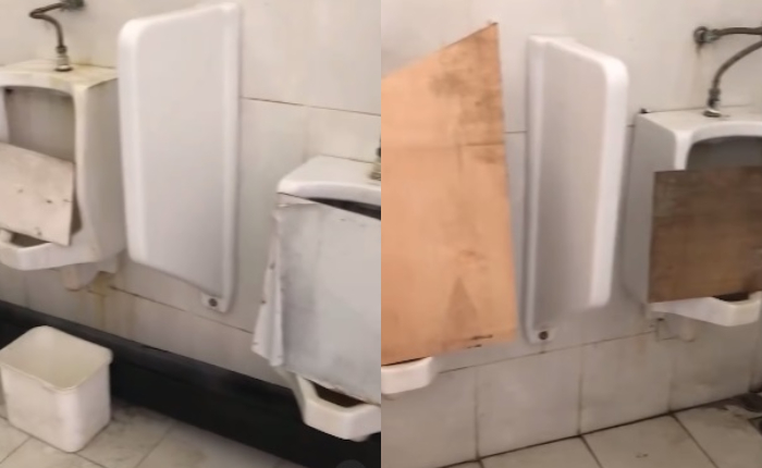 Penampakan WC Petitenget, Kuta Utara, Badung dalam kondisi rusak.