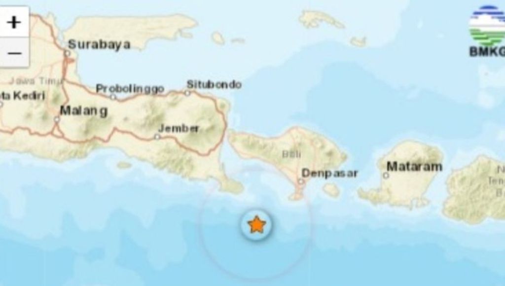 Tangkapan layar Gempa bumi magnitudo 2,3 terjadi di barat daya Kuta Selatan, Kabupaten Badung, Bali, Minggu (18/8/2024) ANTARA/HO-BMKG