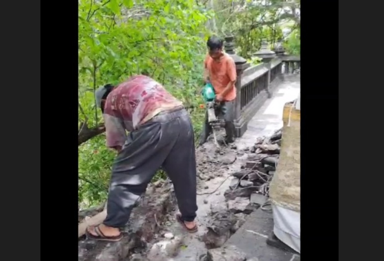 Hampir Rampung, proses pemugaran Pura Taha Lot tahap lnsudah memasuki Tahap Finishing.
