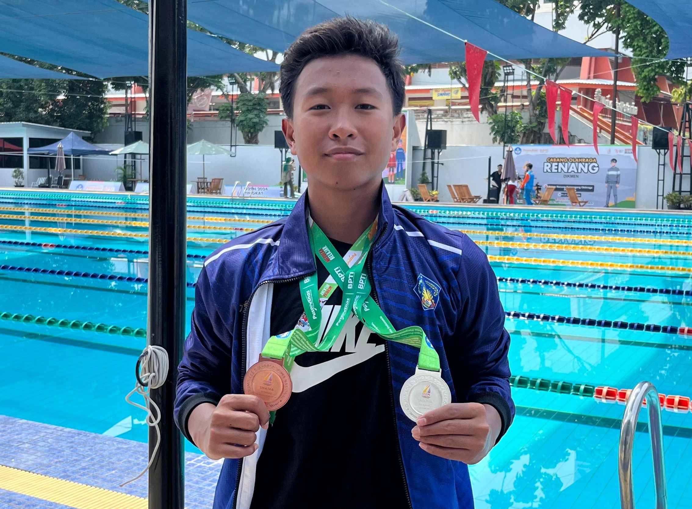 DUA MEDALI: Made Wira Subali Dirgantara berhasil meraih dua medali di kejuaraan renang Olimpiade Olah Raga Nasional, Jakarta, 11-17 Agustus 2024.