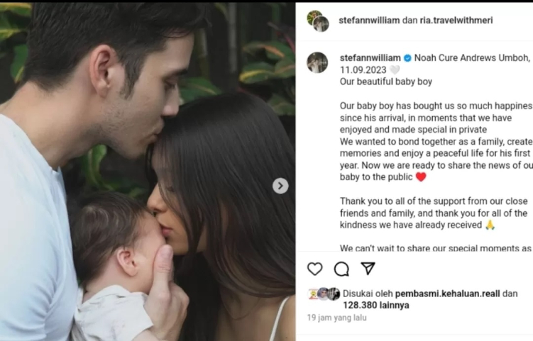 Stefan William Umumkan Kelahiran Anak Pertamanya dengan Ria Andrews