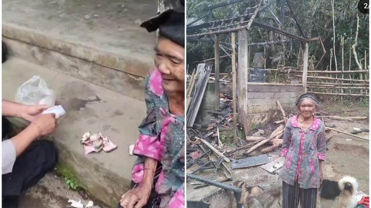 Nenek Wayan Cipir kehilangan rumah dan uang akibat kebakaran