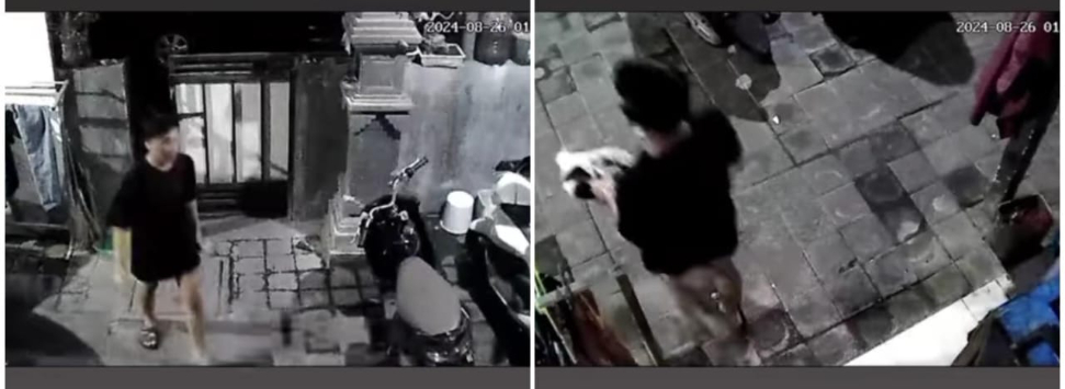 Seorang pemuda terekam kamera cctv mencuri di kos-kosan Pemogan