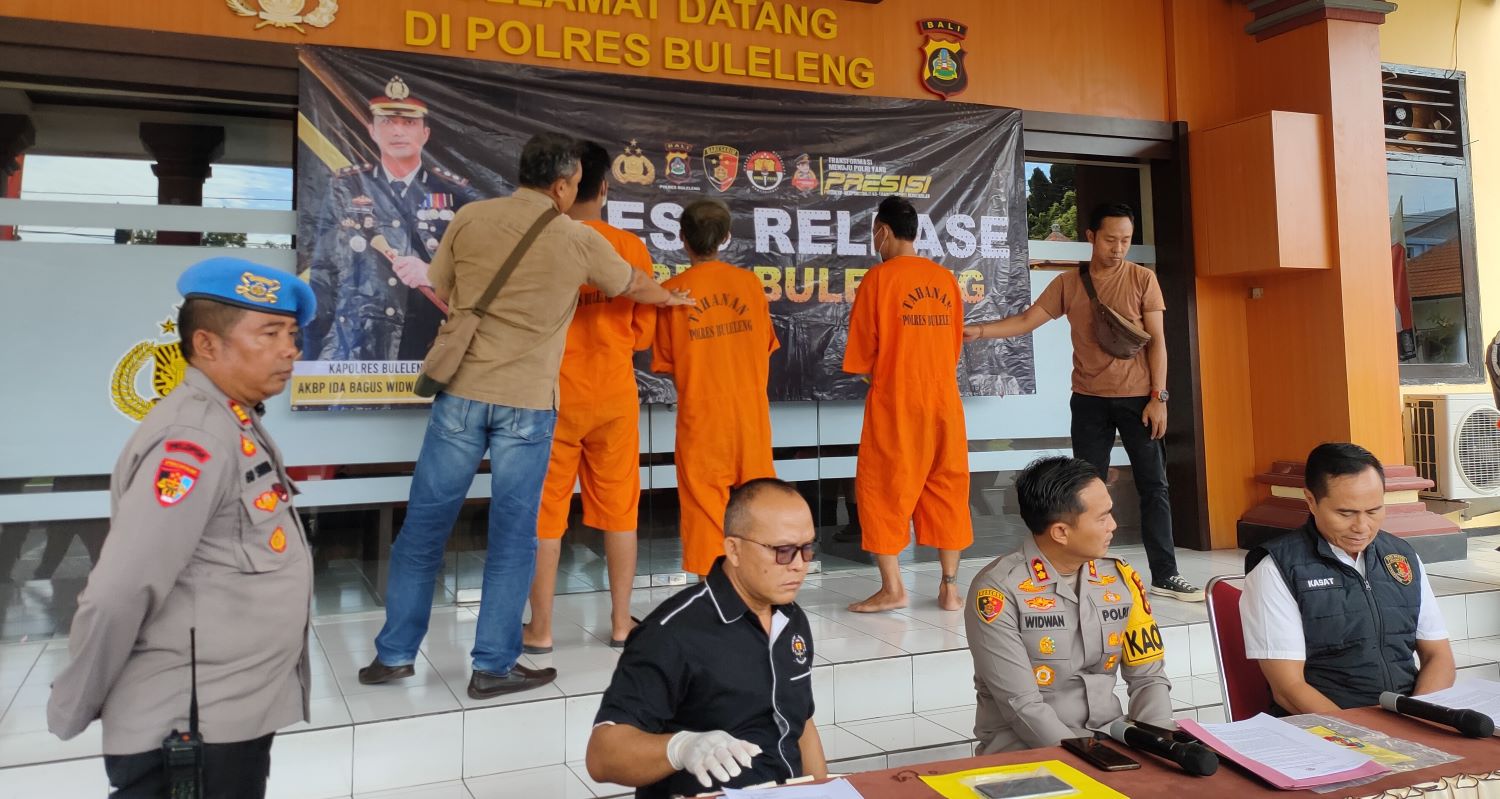 Pengungkapan kasus peredaran narkotika di Buleleng oleh Polres Buleleng, Rabu (28/8/2024).