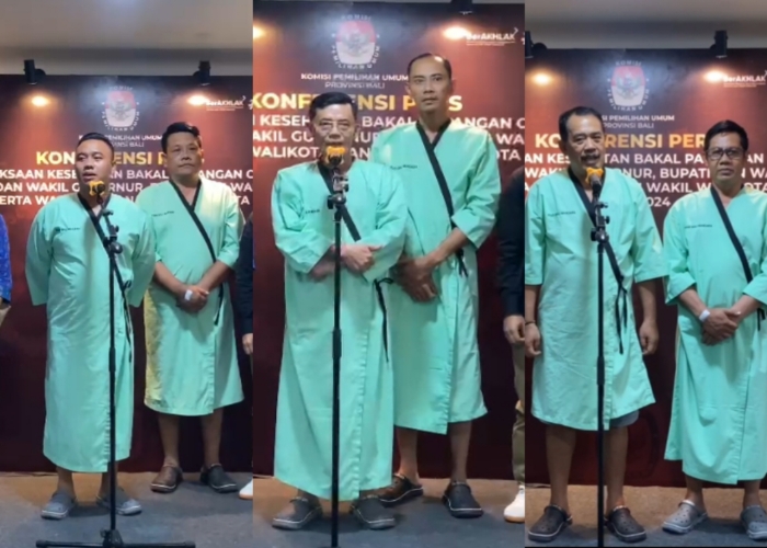 DIPERIKSA : Ketiga bakal paslon Bupati dan Wakil Bupati Klungkung saat melakukan pemeriksaan kesehatan.