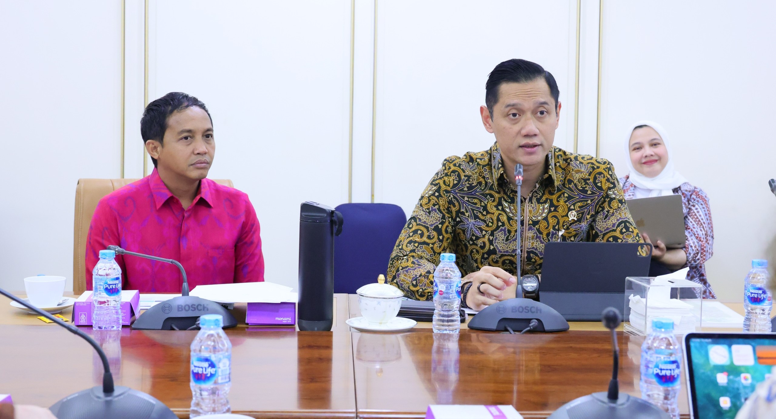 Menteri Agraria dan Tata Ruang/Kepala Badan Pertanahan Nasional (ATR/BPN) Agus Harimurti Yudhoyono (AHY) menerima audiensi dari World Bank pada Kamis (29/08/2024).