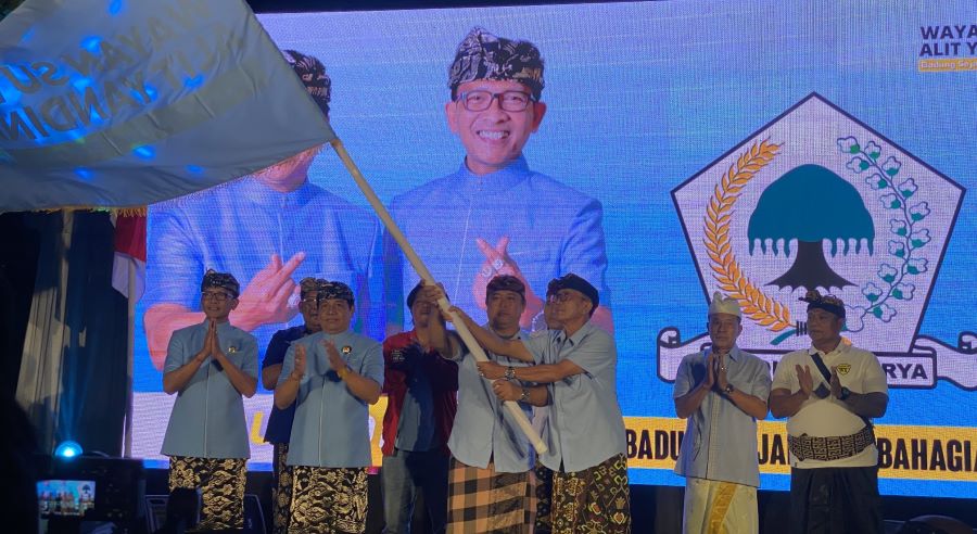Paslon Suyadinata yang melakukan deklarasi maju Pilkada Badung 2024 di Desa Penarungan, Mengwi, Rabu (28/8/2024).