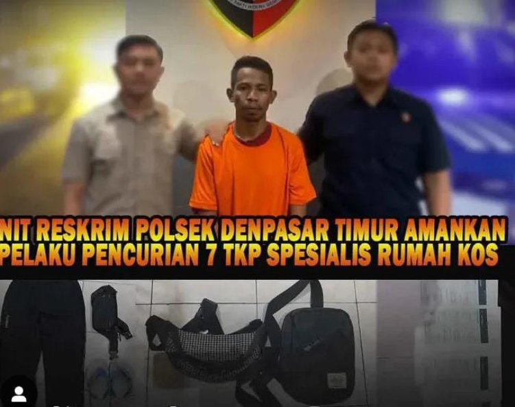 Polsek Denpasar Timur amankan pria pencuri spesialis rumah kos