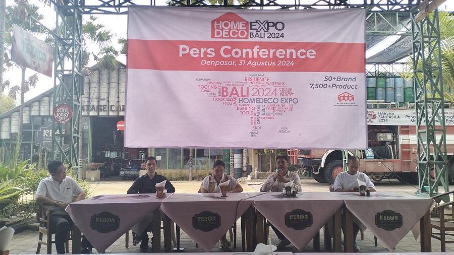 Konferensi pers Home Deco Expo 2024 yang akan diselenggarakan pada tanggal 19 &ndash; 22 September di Bali Sunset Road Convention Centre, Denpasar.