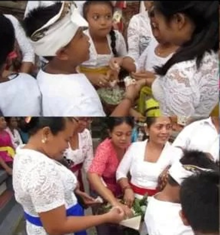 TRADISI: Magarang Nasi merupakan salah satu tradisi unik di Desa Adat Tanjung Bungkak, Denpasar yang erat kaitannya dengan sejarah yang diungkap Prasasti Blanjong.