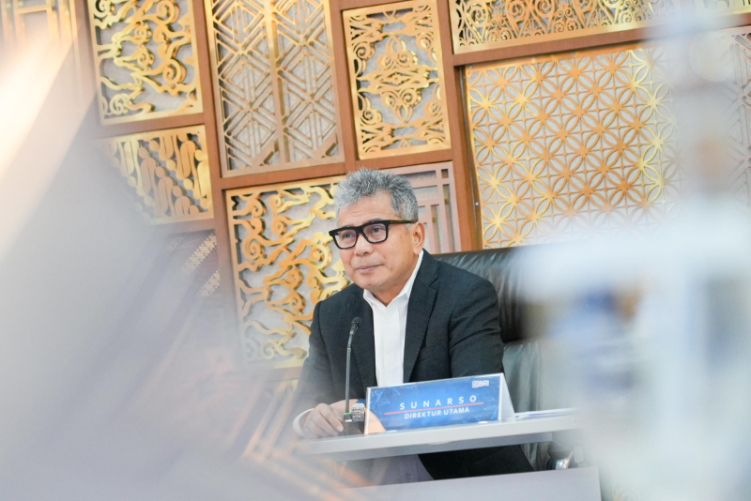 Direktur Utama BRI Sunarso dalam acara Public Expose Live 2024 di Jakarta (29/08).