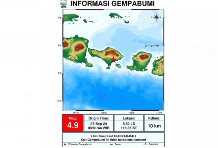 Warga di Bali dibuat panik dengan gempa yang mengguncang pada Sabtu (07/09/2024)