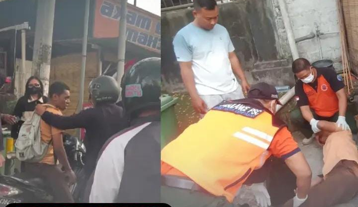 Seorang pemuda berseragam SMA terlibat Cekcok di jalan Tantular Renon Denpasar