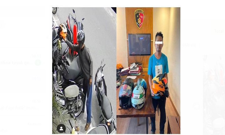Pelaku pencurian helm diamankan polsek Kuta Utara