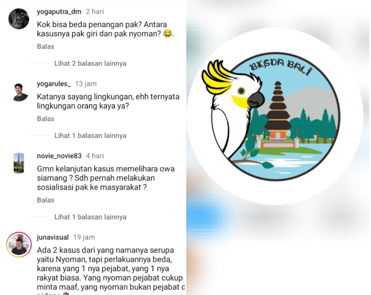 Akun Instagram BKSDA Bali diserbu warganet