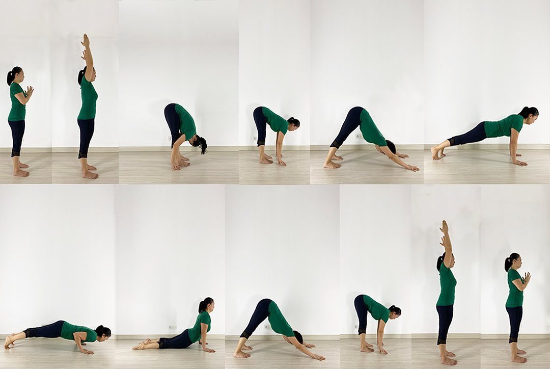 12 Gerakan yoga Surya Namaskara.