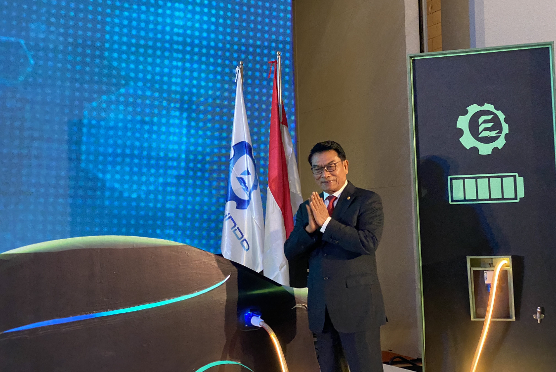 PEMBUKAAN: Chairman PERIKLINDO, Moeldoko saat membuka PERILINDO EV Conference 2024 di Kelurahan Jimbaran, Kuta Selatan, Kamis (12/9).