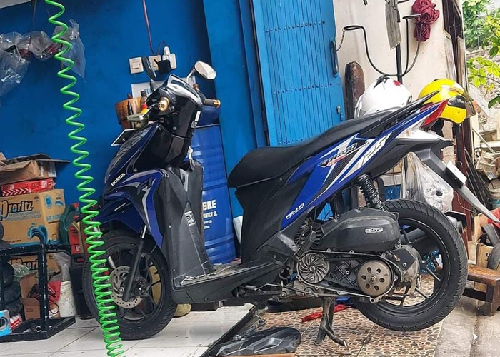 Sepeda motor korban yang raib saat parkir di Jalan Kecubung, Klungkung.
