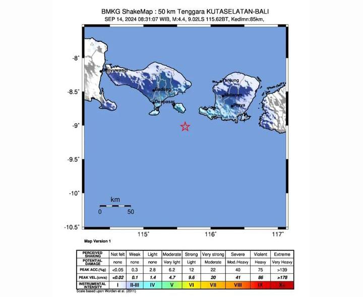 Gempa bumi guncang Bali dan Lombok