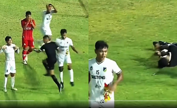 Wasit PON dipukul pemain dalam laga Aceh Vs Sulteng di perempat final.