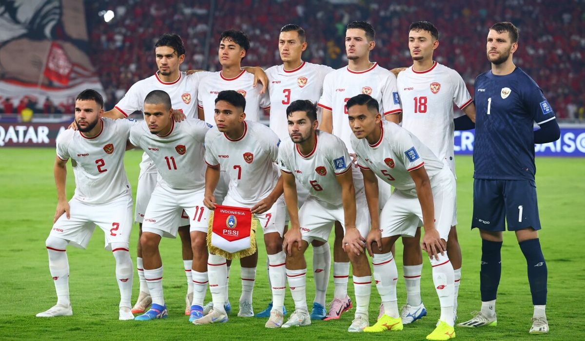 Skuad Timnas Indonesia saat lawan Australia di Stadion GBK, 10 September 2024. Dari starting line up, 9 pemain naturalisasi.