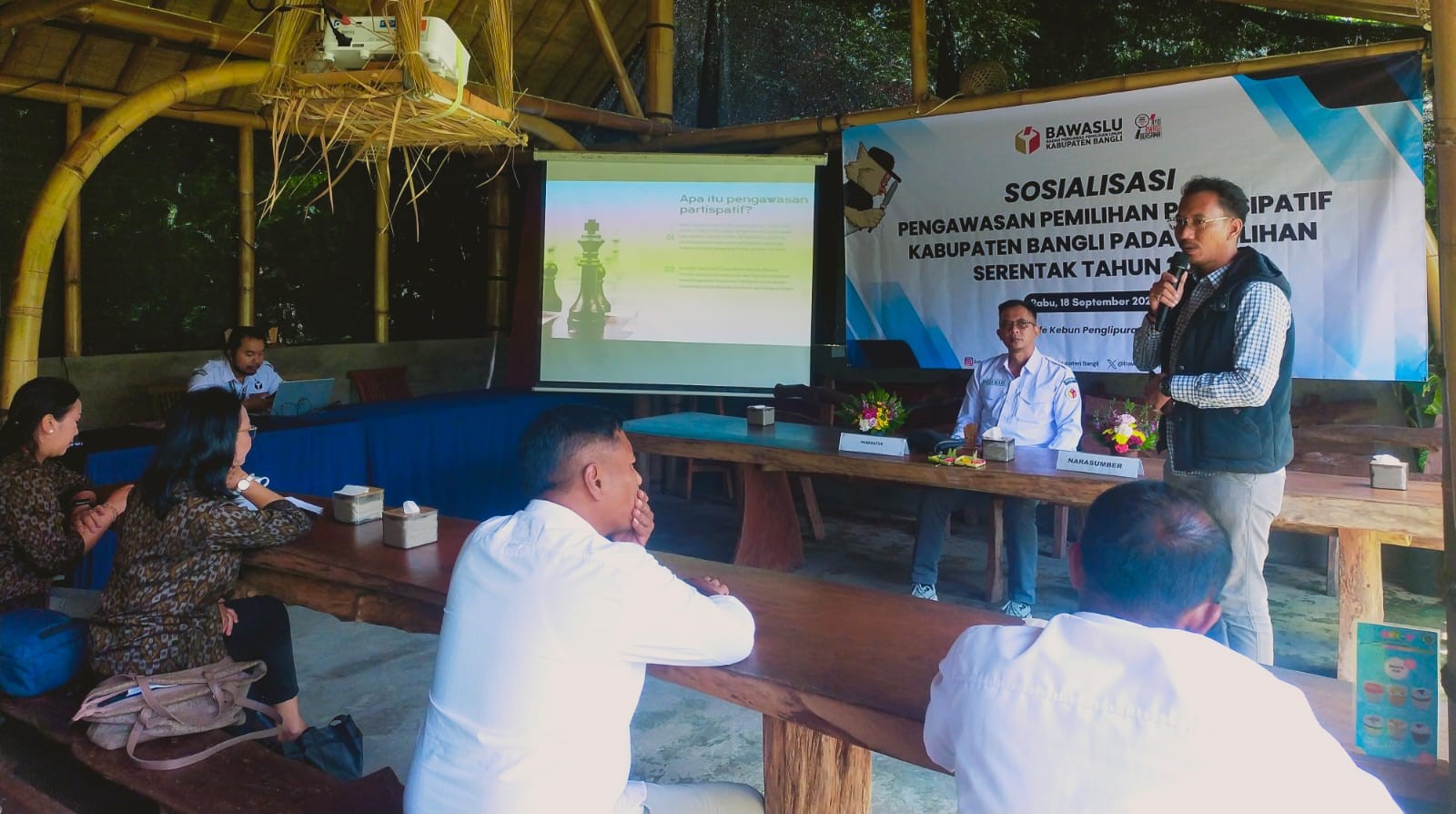 Bawaslu Bangli&nbsp;menggelar sosialisasi pengawasan pemilihan partisipatif Kabupaten Bangli pada Pilkada 2024, Rabu (18/9/2024).