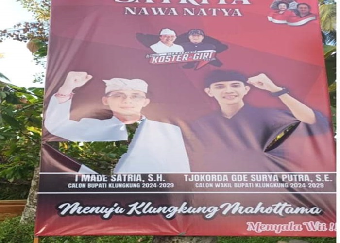 Baliho paket SATRIYA yang diduga dirobek oknum.