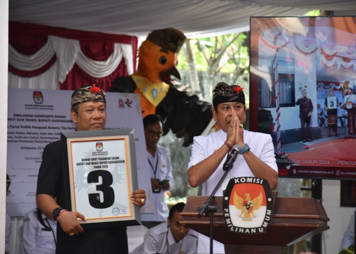 NOMOR URUT: Paket GP mendapat nomor urut 3 dalam Pilkada Karangasem.