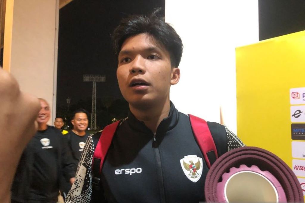 Bek timnas Indonesia U-20 Kadek Arel Priyatna ketika ditemui awak media di Stadion Madya Gelora Bung Karno, Jakarta, Rabu (25/9/2024) setelah kemenangan laga pertama kualifikasi Piala Asia U-20 2025
