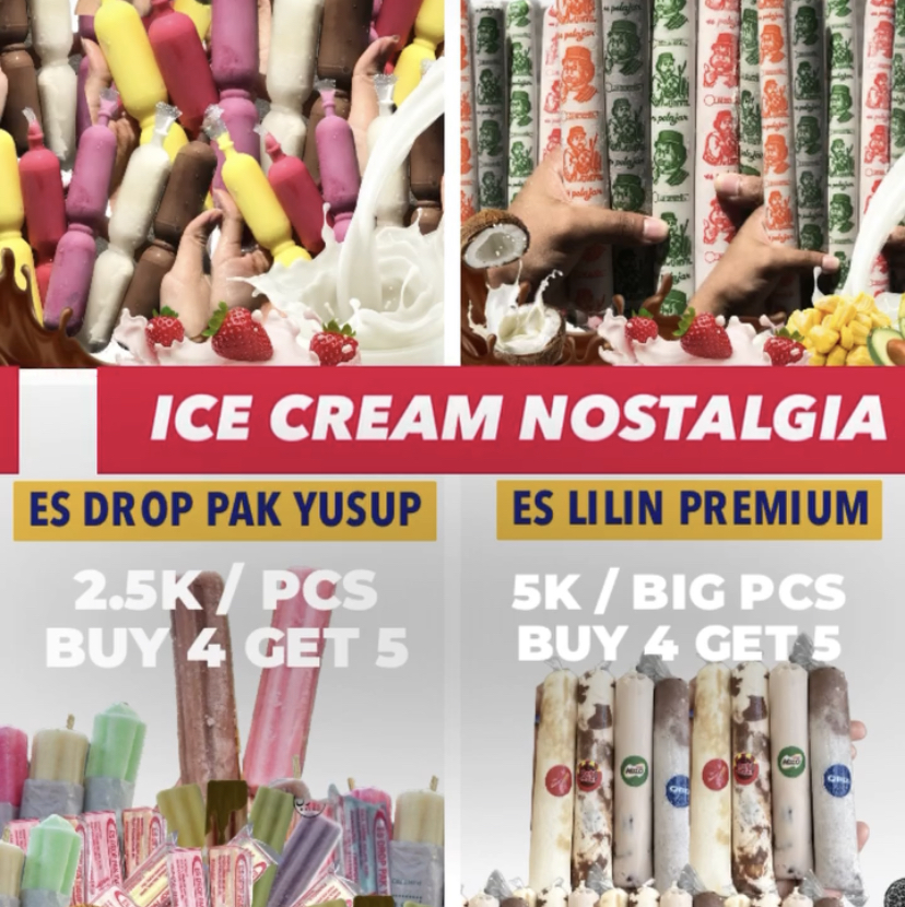 Beberapa varian es krim yang dijual di Ice Cream Universe