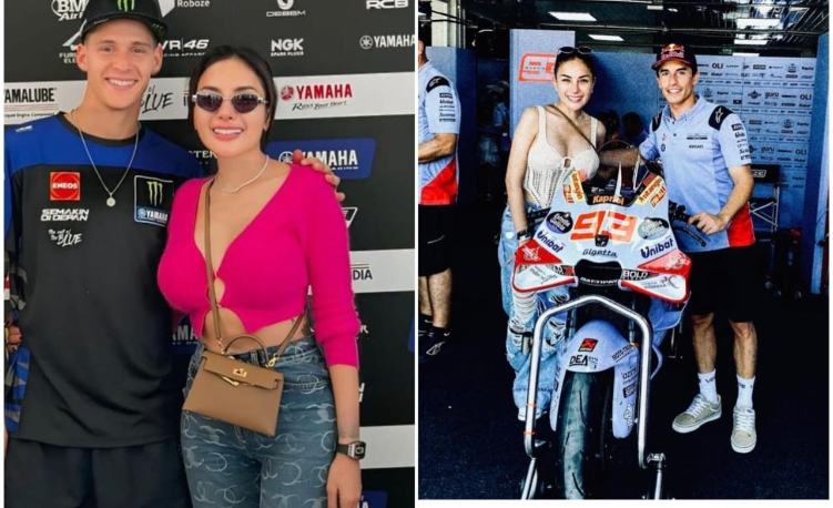 Nikita Mirzani berfoto dengan sejumlah pembalap MotoGP Mandalika 2024