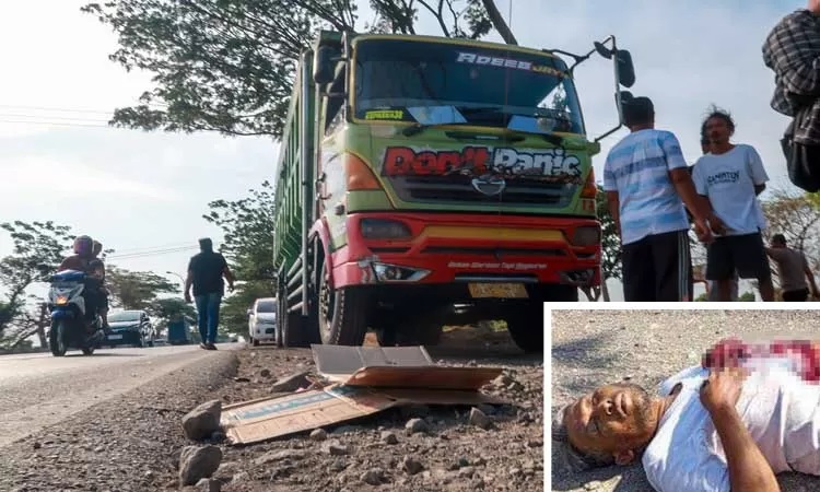 Lokasi tempat korban ditemukan bersimbah darah dibacok temannya sendiri. Inset korban sebelum dibawa ke RSUD Bangil. (Mokhamad Zubaidillah/ Radar Bromo)