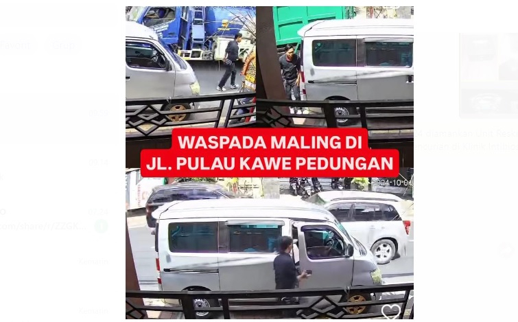 Terekam jelas seorang pria nekat bobol mobil disiang bolong