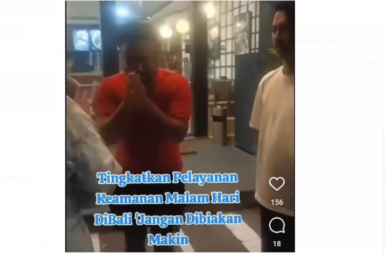 Seorang WNA menangis histeris usai menjadi korban jambret di Kuta Bali