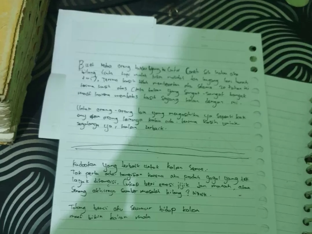 Isi surat korban. Sumber foto: Twitter/X