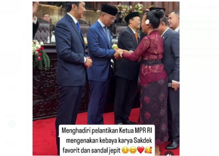 Niluh Djelantik gunakan sandal jepit saat pelantikan Ketua MPR RI