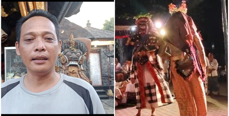 Bagus Putu Sumarsa  pengadeg pelawatan Ratu Gede Dalem Segening angkat bicara terkait Barong Landung runtuh