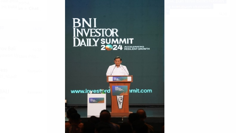 Prabowo hadir dalam acara BNI Investor Daily Summit 2024