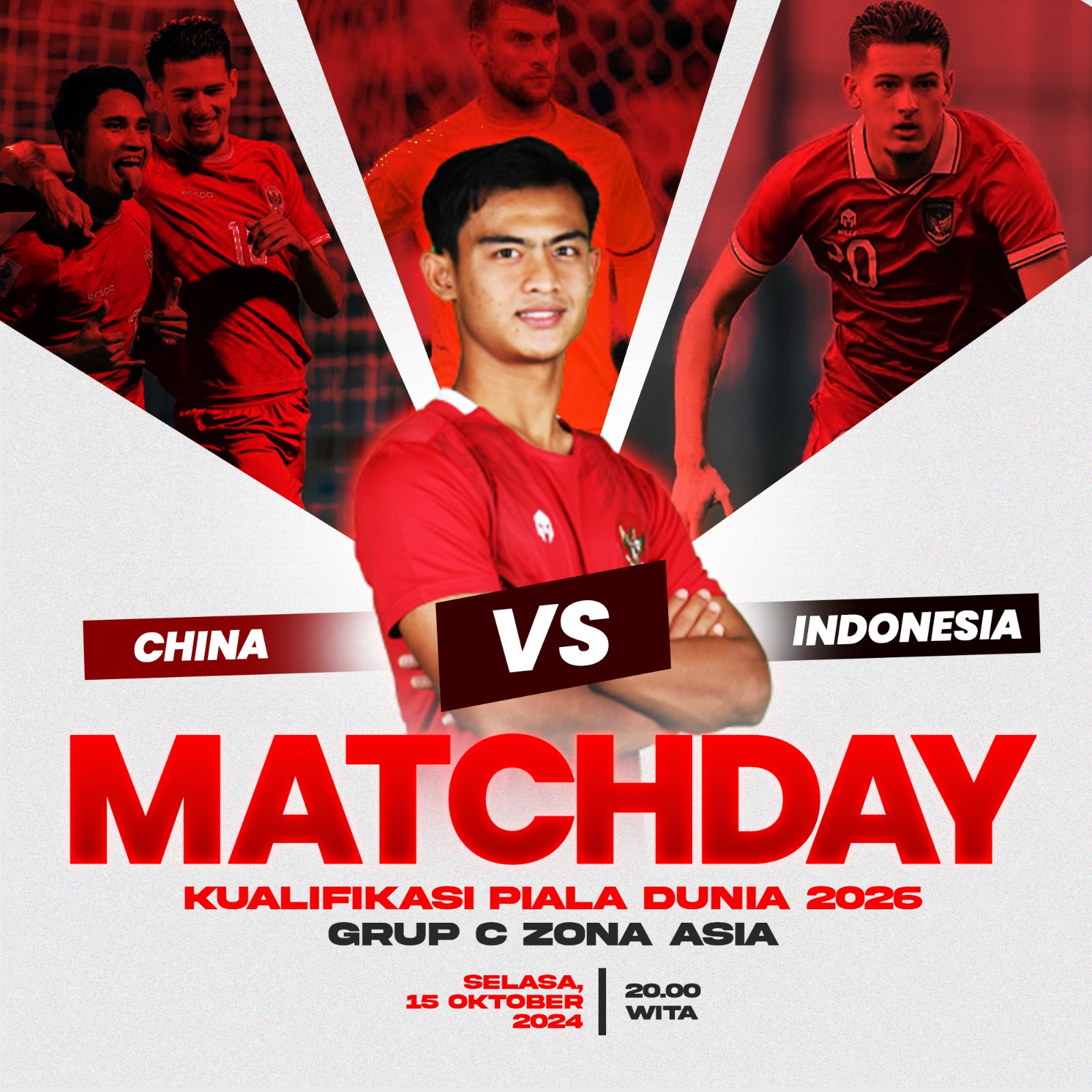Timnas Indonesia vs China di Kualifikasi Piala Dunia 2026 Zona Asia, Selasa 15 Oktober 2024
